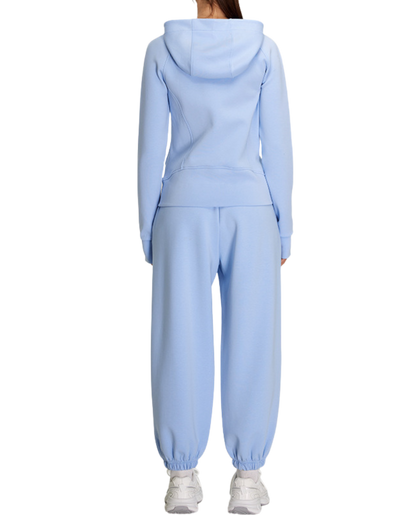 Damen-Sportbekleidung Set – Bequemer Sweatshirt & Locker sitzende Jogginghose für Yoga & Fitness - Blue