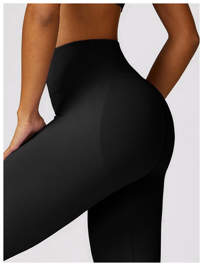 Nahtlose Disco-Leggings für Frauen mit ausgestelltem Bein für Yoga, Fitnessstudio und Fitness - ausgestellter Stil